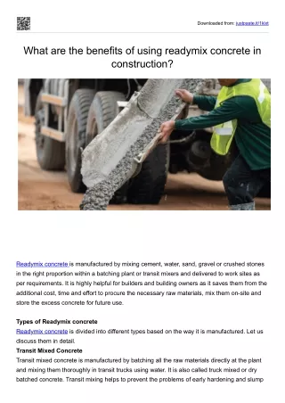 Benefits of using readymix concrete in construction (1)