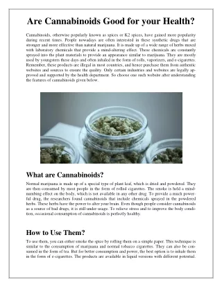are cannabinoids good for your health