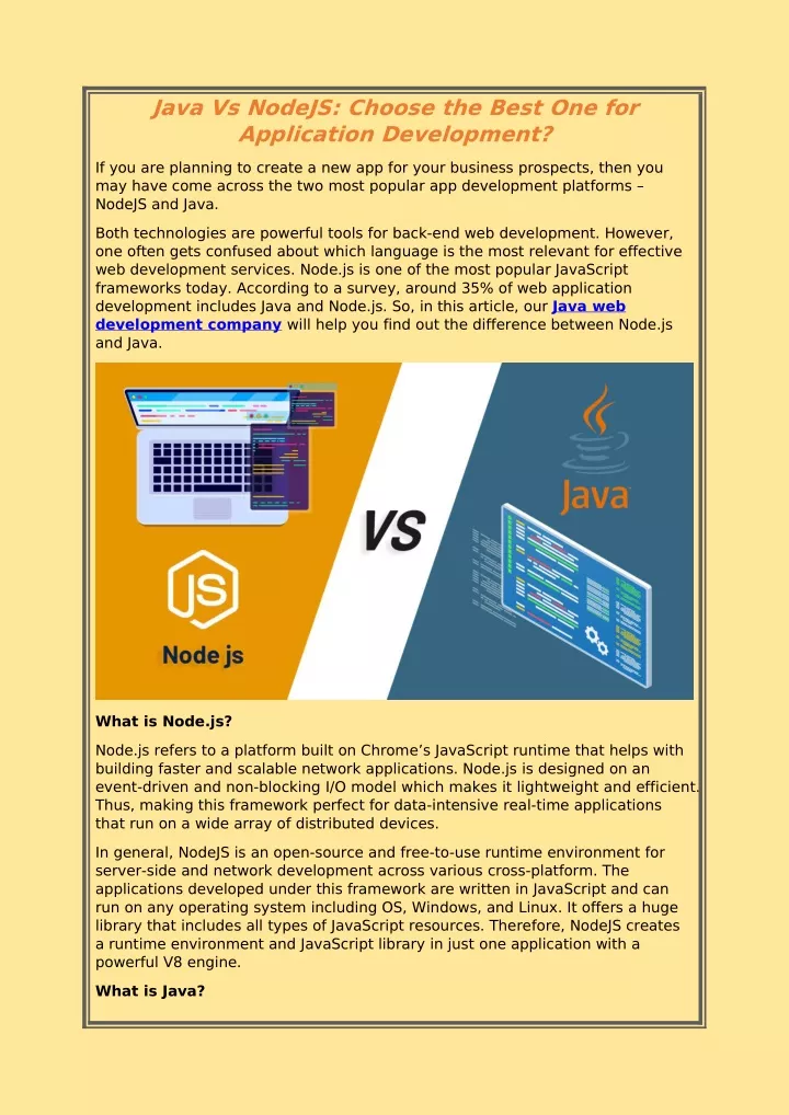 java vs nodejs choose the best