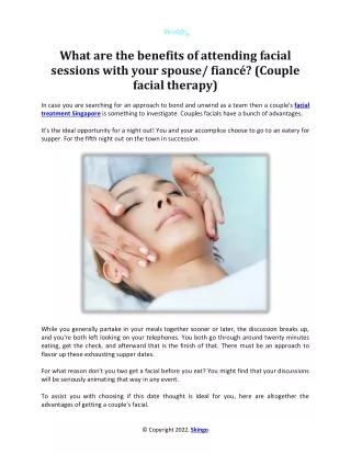 What are the benefits of attending facial sessions with your spouse fiancé