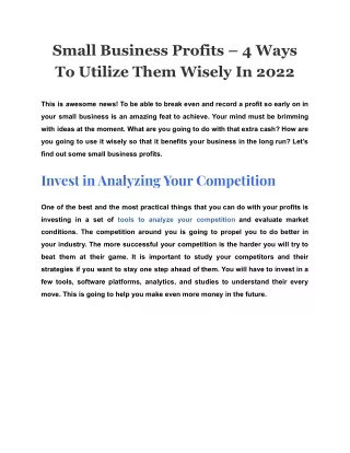 small business profits 4 ways to utilize them