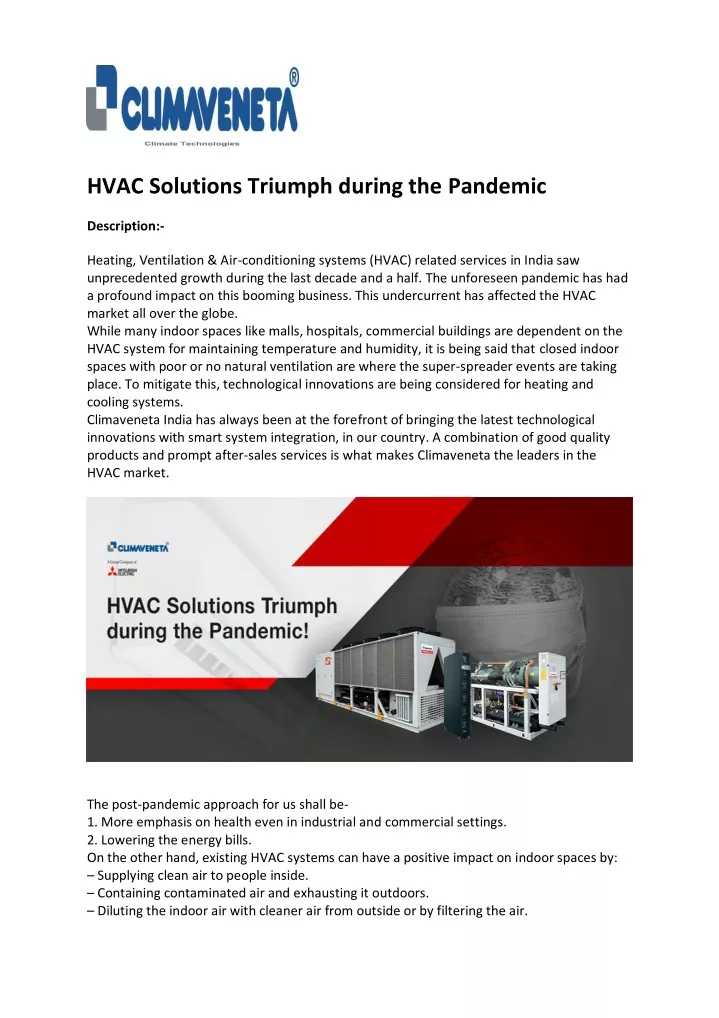hvac solutions triumph during the pandemic
