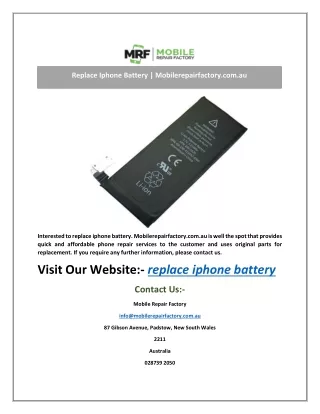 replace iphone battery mobilerepairfactory com au