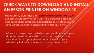 quick ways to download and install an epson printer on windows 10