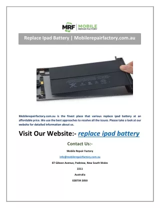 replace ipad battery mobilerepairfactory com au