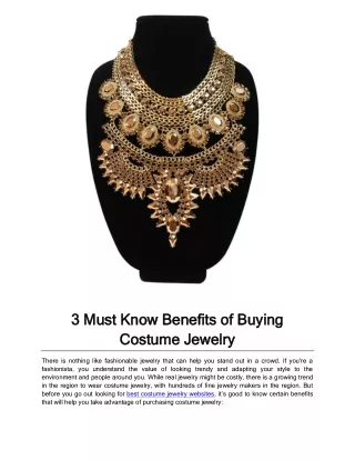 3 Must Know Benefits of Buying Costume Jewelry