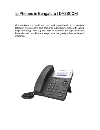 ip phones in bengaluru dasscom