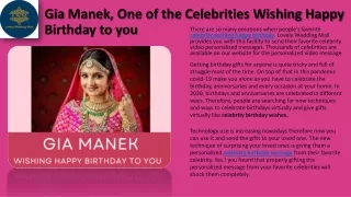 Gia Manek, One of the Celebrities Wishing Happy Birthday to you
