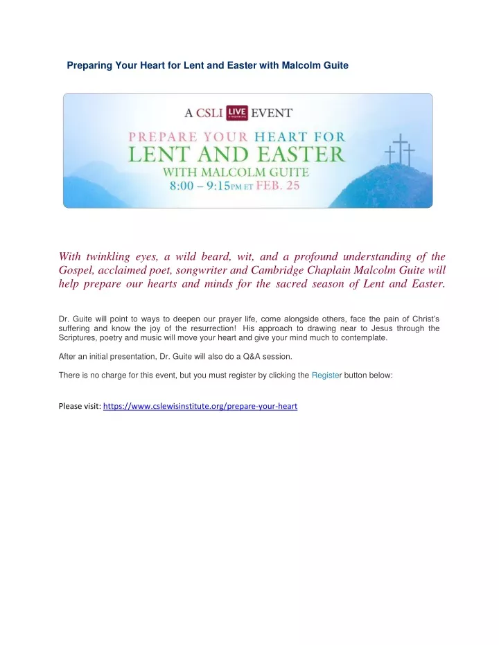 preparing your heart for lent and easter with