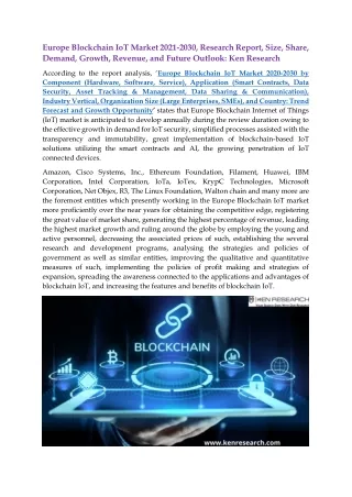 europe blockchain iot market 2021 2030 research