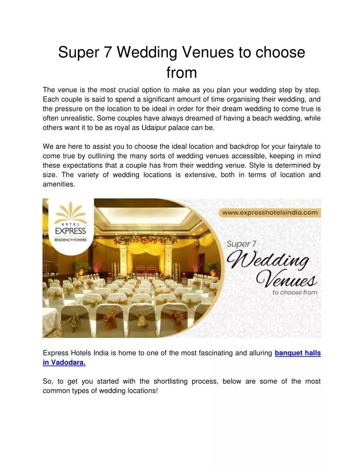 super 7 wedding venues to choose from