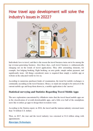 how travel app development will solve