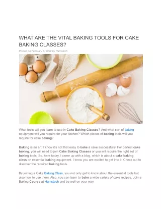 what are the vital baking tools for cake baking
