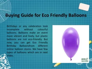 Buying Guide for Eco Friendly Balloons
