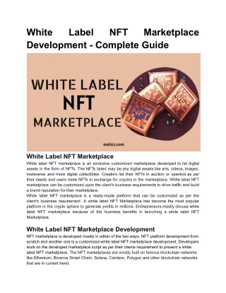 White Label NFT Marketplace