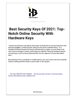 best security keys of 2021 top notch online