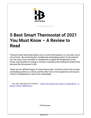 5 best smart thermostat of 2021 you must know