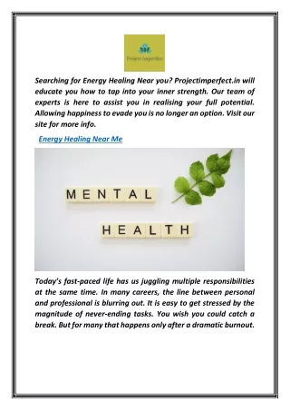 Mental Health Awareness | Projectimperfect.in