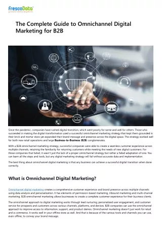 The Complete Guide to Omnichannel Digital Marketing for B2B - Buy Business Email Lists by FrescoData