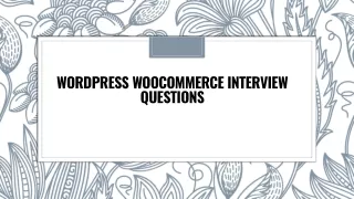WordPress WooCommerce Interview Questions