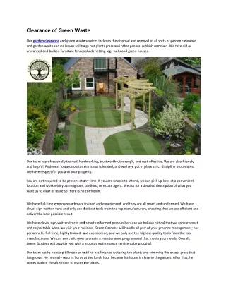 clearance of green waste clearance of green waste