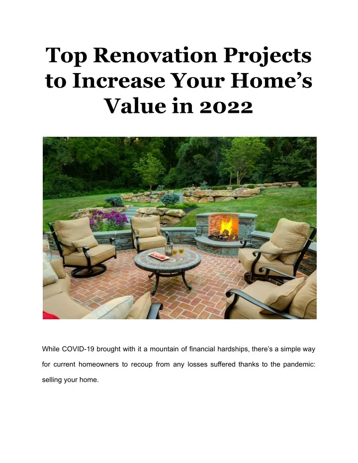 PPT - Top Renovation Projects to Increase Your Home’s Value in 2022 ...
