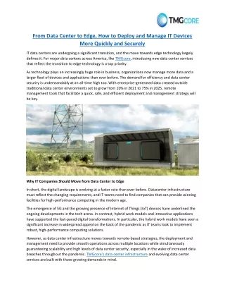 from data center to edge how to deploy and manage