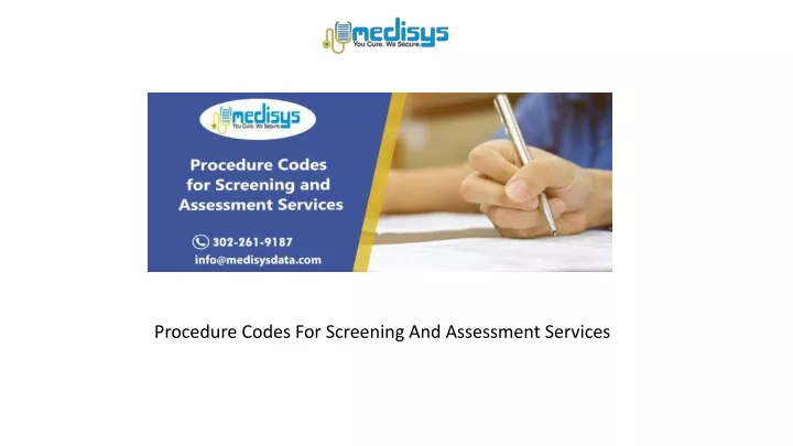procedure codes for screening and assessment
