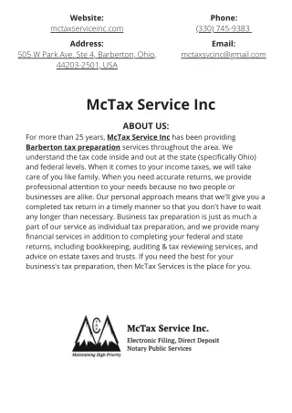 McTax Service Inc