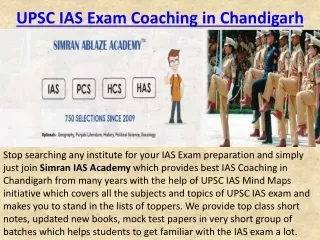 UPSC IAS Exam Coaching in Chandigarh