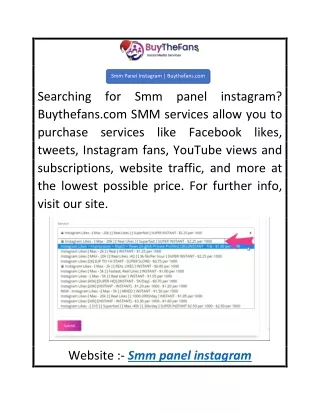 Smm Panel Instagram  Buythefans.com