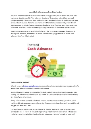 Instant Cash Advance Loans | QuickFundUSA