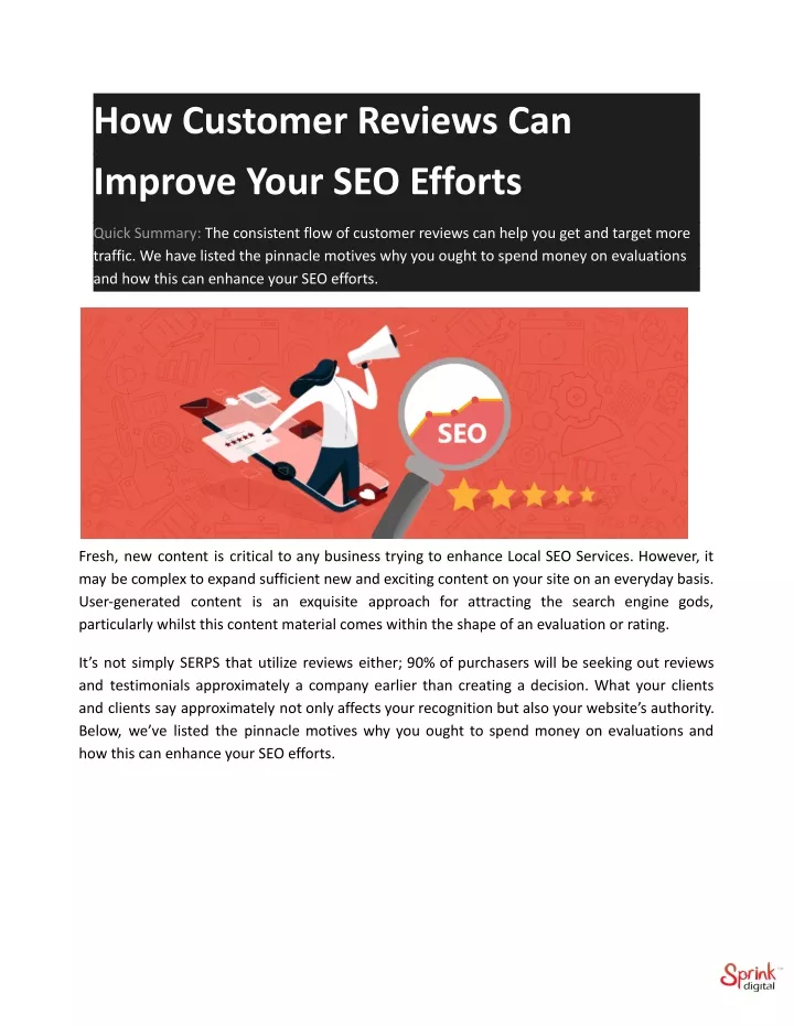 how customer reviews can improve your seo efforts