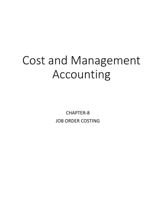 Job Order Costing