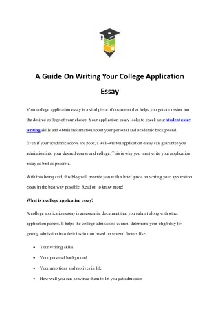 a guide on writing your college application