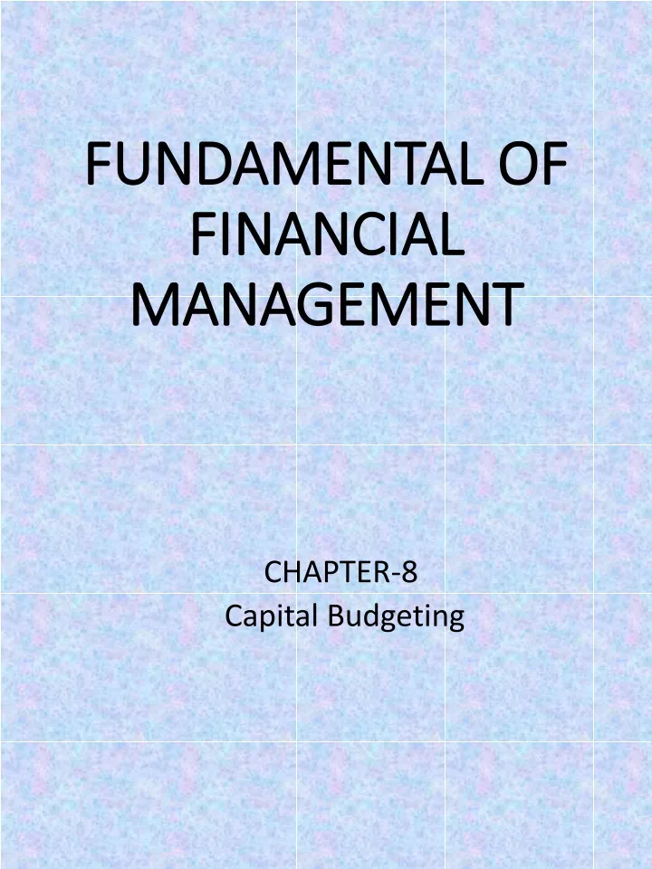 fundamental of financial management