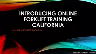 Introducing online forklift training California