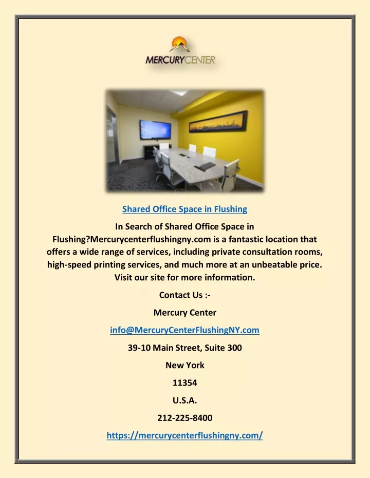 shared office space in flushing