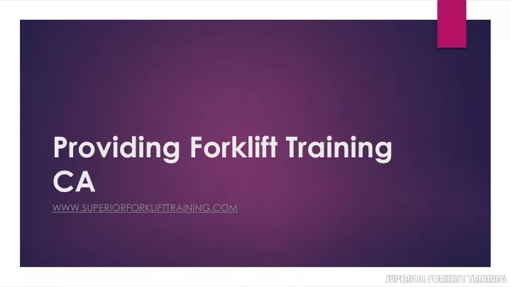 providing forklift training