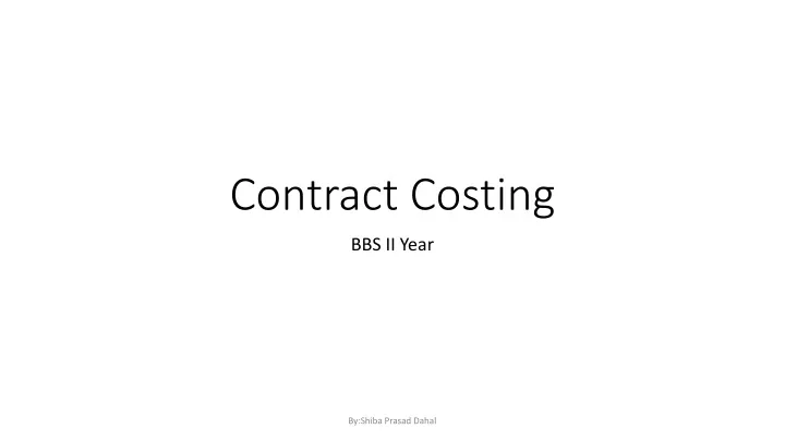 contract costing