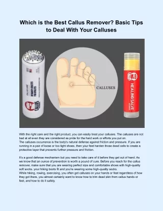 Which is the Best Callus Remover_ Basic Tips to Deal With Your Calluses