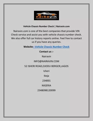 vehicle chassis number check nairavin com