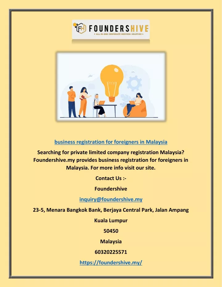 business registration for foreigners in malaysia
