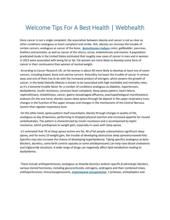 welcome tips for a best health webhealth welcome