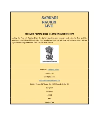 free job posting sites sarkarinaukrilive com