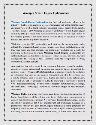 winnipeg search engine optimization