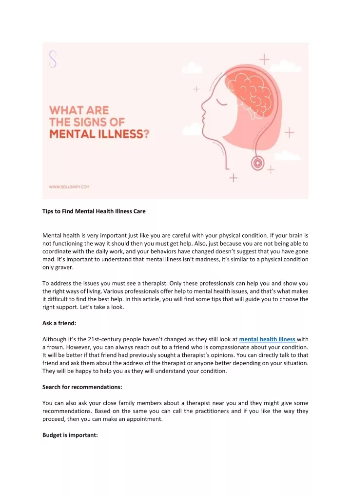 PPT - Tips to Find Mental Health Illness Care PowerPoint Presentation ...