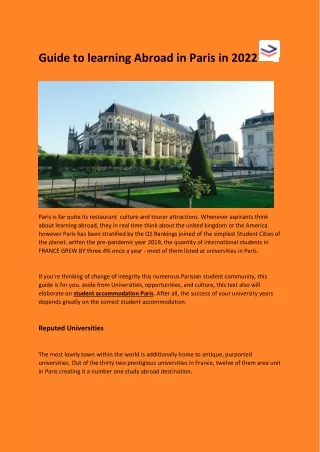 Guide to learning Abroad in Paris in 2022