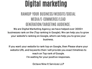 Digital marketing