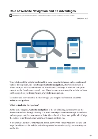 role of website navigation and its advantages